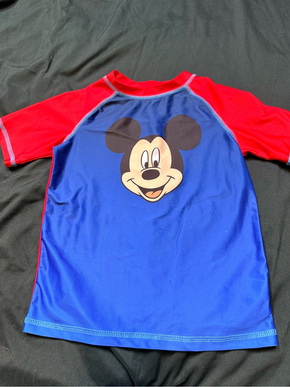 Disney Mickey Mouse Blue and Red Kids Rash Guard Swim Shirt